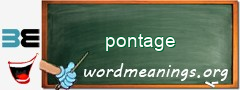WordMeaning blackboard for pontage